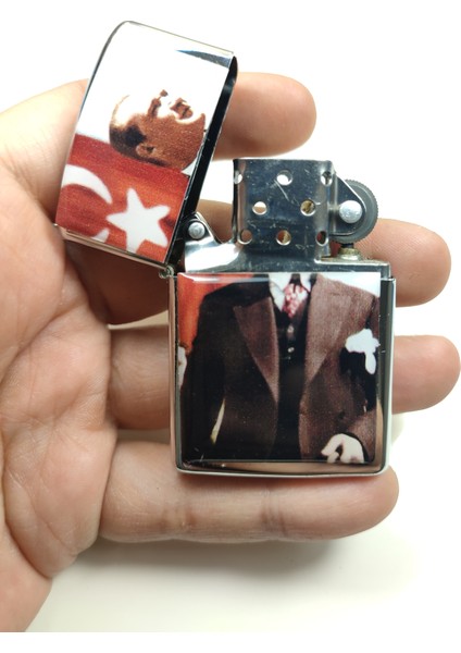 Iskeçe Tesbih Uv Baskılı Zippo Tarzı Benzinli Çakmak