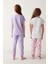 Kız Çocuk Örgü Desenli 2li Pijama Takımı 4