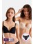 2'li Ekonomik Paket Siyah-Ten 6329-3 Lyon Balenli Double Push Up Micro Sütyen Set (Slip Hediyeli) 1