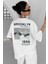 1898 Brooklyn Beyaz Oversize Salas Boyfriend Kadın T-Shirt 1