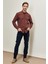 ALTINYILDIZ CLASSICS Erkek Antrasıt-kırmızı Slim Fit Dar Kesim Düğmeli Yaka Flanel Gömlek 2