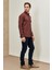 ALTINYILDIZ CLASSICS Erkek Antrasıt-kırmızı Slim Fit Dar Kesim Düğmeli Yaka Flanel Gömlek 3