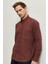 ALTINYILDIZ CLASSICS Erkek Antrasıt-kırmızı Slim Fit Dar Kesim Düğmeli Yaka Flanel Gömlek 4