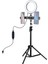1.1m Tripod Montaj + Çift Telefon Braketi + 6.2 Inç Halka Işığı - Siyah (Yurt Dışından) 1