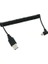 2x 90 Derece Açı Spiral Coiled USB 2.0 Bir Erkek Mini B 5pin Erkek Tak Kablosu (Yurt Dışından) 3