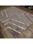 Gri Gold Bordürlü Peluş Halı 80 x 150 cm 3