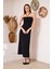 Siyah Straplez Bodycon Elbise DM1006 3