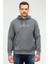 Antrasit Regular Fit Baskılı Pamuklu Kapüşonlu Kanguru Cep Erkek Sweatshirt - XC2210 2