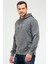 Antrasit Regular Fit Baskılı Pamuklu Kapüşonlu Kanguru Cep Erkek Sweatshirt - XC2210 4