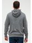 Antrasit Regular Fit Baskılı Pamuklu Kapüşonlu Kanguru Cep Erkek Sweatshirt - XC2210 5