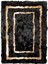 Gold Varaklı Siyah Doğal Toskana Halı 80 x 150 cm 1