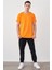 Çetinkaya Mentality 2772 Bisiklet Yaka Penye Slim Fit Orange T-Shırt 3