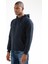 Lacivert Regular Fit Desenli Kapitone Kapüşonlu Fermuarlı Erkek Sweatshirt - XC2181 5