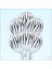 Zebra Baskılı Beyaz Balon, 30CM x 6 Adet 1