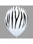 Zebra Baskılı Beyaz Balon, 30CM x 6 Adet 3