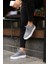-Gri Süet Bağcıklı Sneakers Erkek Ayakkabı 1