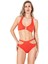 Kadın Aksesuarlı Cut Out Detaylı Nar Çiçeği Bikini Takımı 1