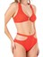 Kadın Aksesuarlı Cut Out Detaylı Nar Çiçeği Bikini Takımı 2