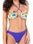 Kadın Boyundan Bağlamalı Desenli Mor Bikini Takımı 2