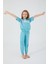 Sea Blue Turkuaz Kız Çocuk Kısa Kol Pijama Takım 3