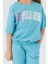 Sea Blue Turkuaz Kız Çocuk Kısa Kol Pijama Takım 4