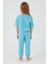 Sea Blue Turkuaz Kız Çocuk Kısa Kol Pijama Takım 5
