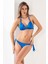 Kadın Yarım Dolgulu Aksesuarlı Mavi Bikini Takımı 3