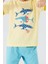 Shark Sarı Erkek Çocuk Kısa Kol Pijama Takım 4