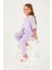 Thin Strip Lila Kız Çocuk Kısa Kol Pijama Takım 1