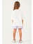 Tiny Line Detail Beyaz Kız Çocuk Şort Takım 5