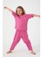 Thin Strip Fuşya Kız Çocuk Kısa Kol Pijama Takım 3
