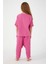 Thin Strip Fuşya Kız Çocuk Kısa Kol Pijama Takım 5