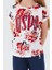 Floral Print Krem Kız Çocuk Kısa Kol Pijama Takım 4