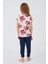 Floral Print Krem Kız Çocuk Kısa Kol Pijama Takım 5