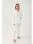 Pıercardın Bayan Yetişkin Gömlek Pijama Takımı Krem 3