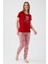 Friday Feelings Kırmızı Kadın Kısa Kol Pijama Takım 3
