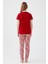 Friday Feelings Kırmızı Kadın Kısa Kol Pijama Takım 5