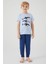 Shark Mavi Erkek Çocuk Kısa Kol Pijama Takım 2