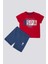 Soft Textured Kırmızı Bebek T-shirt Takım 4