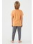 Light Yellow Texture Sarı Erkek Çocuk Kısa Kol Pijama Takım 5