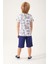 Flowered Details Krem Erkek Çocuk Bermuda Takım 5