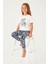 Always Be Kind Krem Kız Çocuk Kısa Kol Pijama Takım 4