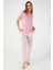 Flowering Pink Gül Kurusu Kadın Kısa Kol Pijama Takım 1