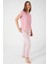 Flowering Pink Gül Kurusu Kadın Kısa Kol Pijama Takım 2