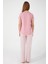 Flowering Pink Gül Kurusu Kadın Kısa Kol Pijama Takım 5