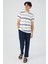 Stripped Krem Erkek Pantolon Şort Tshirt 3lü Takım 2