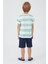 Stripe Pattern Çam Yeşili Erkek Çocuk Bermuda Takım 5