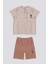 Natural Weaving Krem Çizgili Bebek Hakim Yaka T-shirt Takım 1