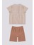 Natural Weaving Krem Çizgili Bebek Hakim Yaka T-shirt Takım 4