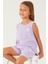 Light Purple Reflection Detail Lila Kız Çocuk Şort Takım 1